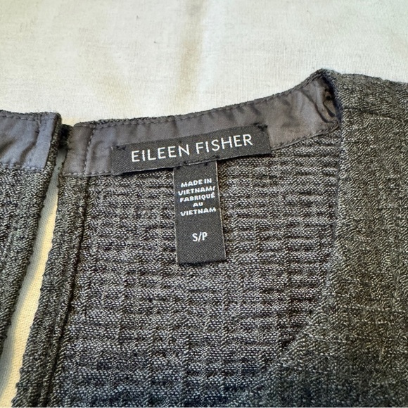 Eileen Fisher Small Gray Textured Shift Dress ~ Classic Minimalist - Picture 6 of 7
